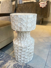 Load image into Gallery viewer, Cream Washed Chisled Drink Table