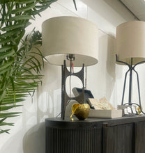 Load image into Gallery viewer, Hammered Cast Iron Table Lamp