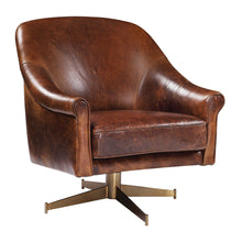 Load image into Gallery viewer, Brown Leather Swivel Chair