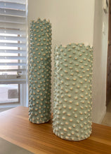 Load image into Gallery viewer, Aqua Glaze Popcorn Vase Tall
