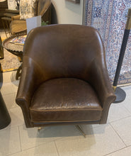 Load image into Gallery viewer, Brown Leather Swivel Chair