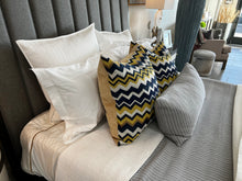 Load image into Gallery viewer, Blue And Yellow Zig Zag Pillow