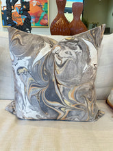 Load image into Gallery viewer, Grey Mustard Marble Pillow