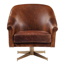 Load image into Gallery viewer, Brown Leather Swivel Chair