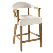 Load image into Gallery viewer, Light Wood Tufted Barstool
