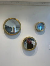 Load image into Gallery viewer, Gold Brass Sheeted Round Mirrors
