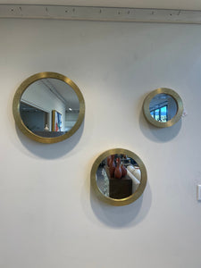 Gold Brass Sheeted Round Mirrors