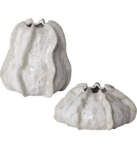 Ivory Ocean Urchin Vases