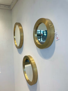 Gold Brass Sheeted Round Mirrors