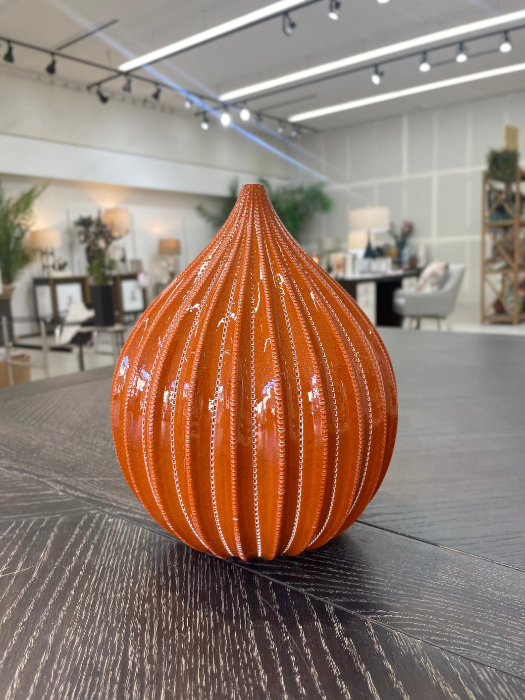 Tangerine Glazed Vase Medium