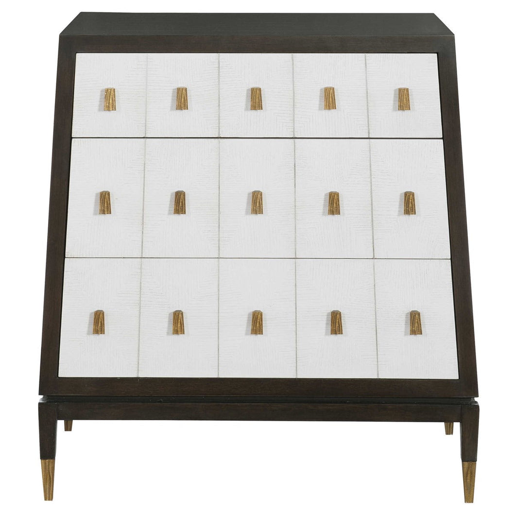 Wood Pyramid Three Drawer Chest