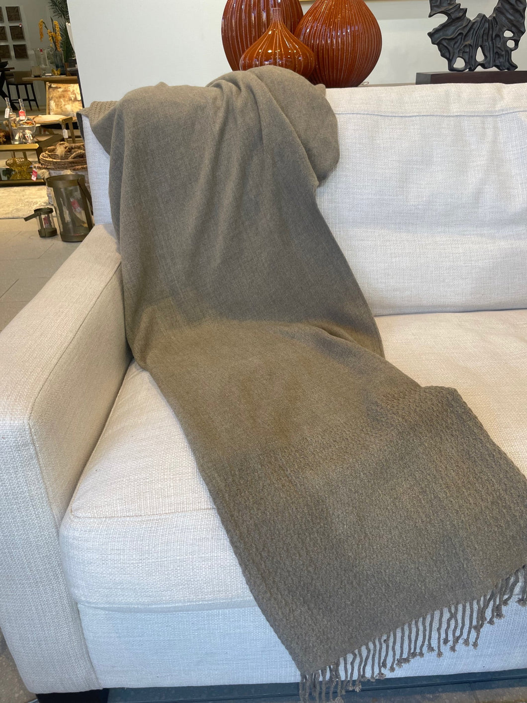 Tan Fringe Blanket