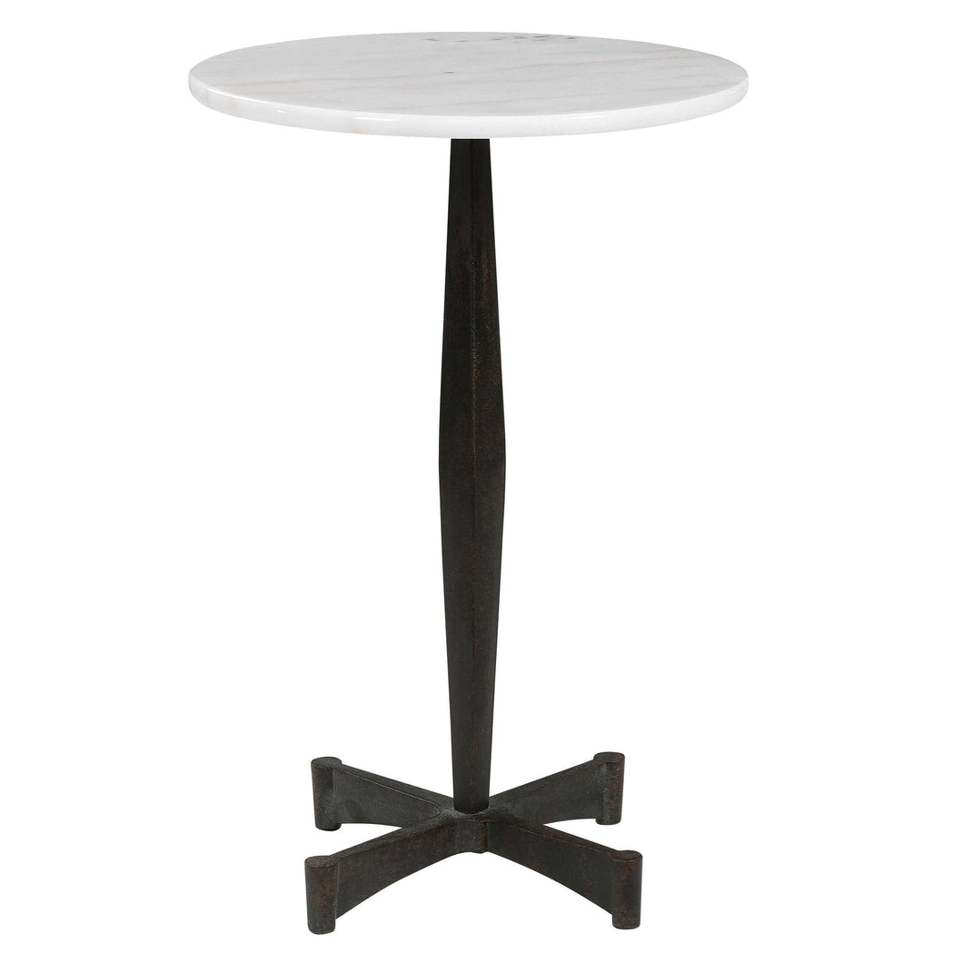 Iron White Marble Side Table