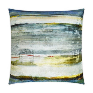 Blue and Yellow Abstract Pillow