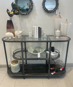 Grey Glass Bar Console