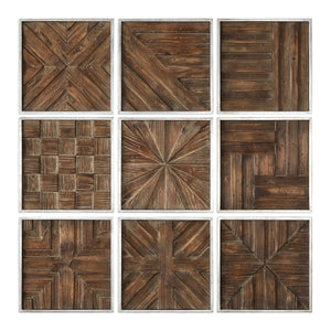 Rustic Wood Patterned Wall Squares