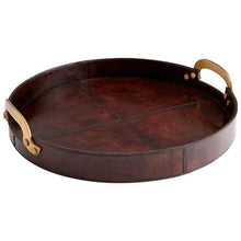Load image into Gallery viewer, Brown Leather Stitched Tray Large
