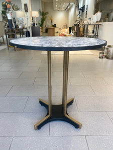 Italian White Marble And Brass Bistro Table