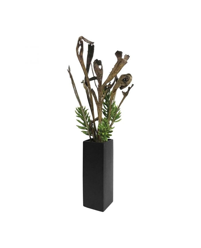 Wood And Moss Accent Vase Tall