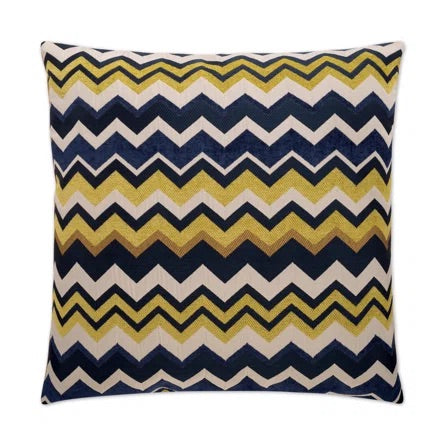 Blue And Yellow Zig Zag Pillow