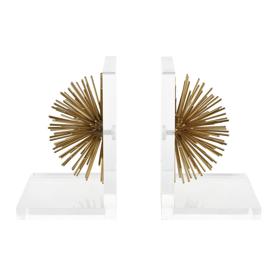 Gold Spiked Star Bookends