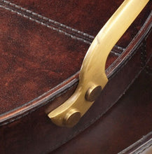 Load image into Gallery viewer, Brown Leather Stitched Tray Large
