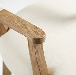 Light Wood Tufted Barstool