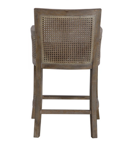 Brown Rattan Counter Barstool