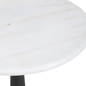 Iron White Marble Side Table