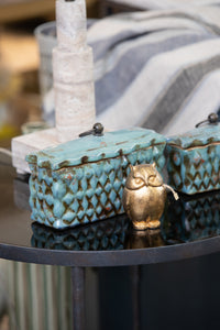 Golden Owl Statue Box