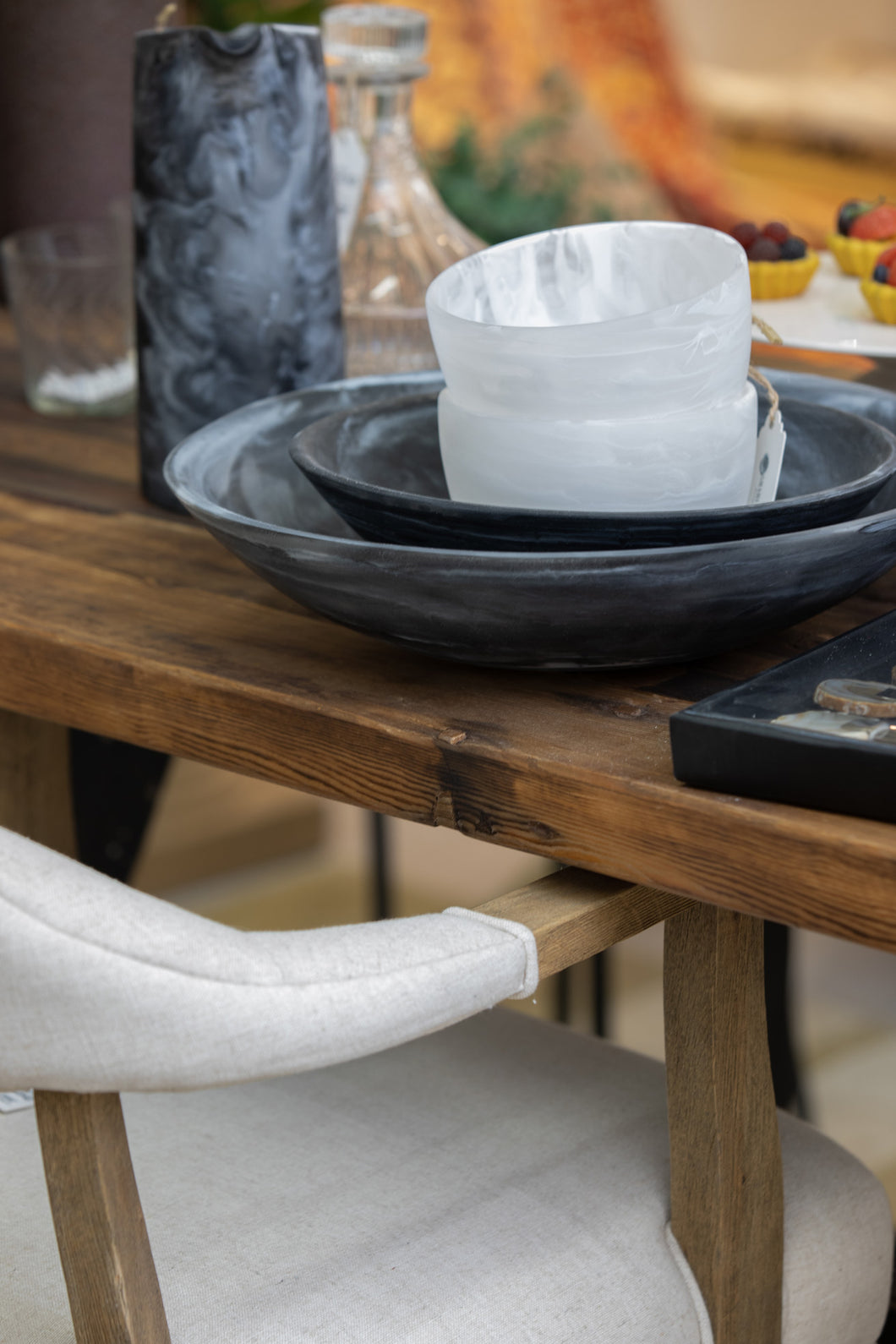 Deep White Marble Bowl