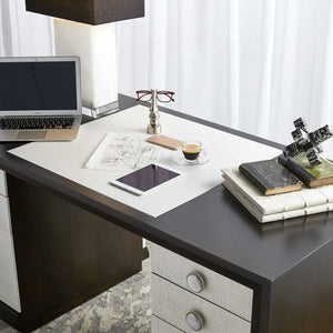 Mahogany And White Oak Marble Desk