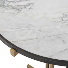 Load image into Gallery viewer, Italian White Marble And Brass Bistro Table
