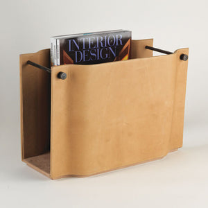 Nude Leather Magazine Holder